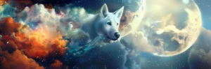 chien dans les nuages