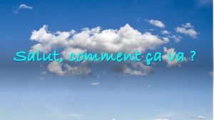 ciel bleu avec nuage avec écriture